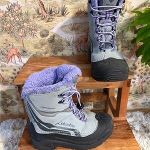 Columbia Kids' Snow Boots - Light Gray and Lavender